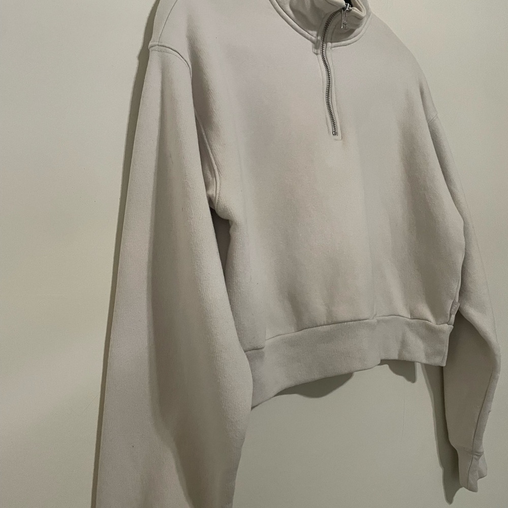 TNA Cream Quarter-Zip Sweatshirt - Picture 3 of 4